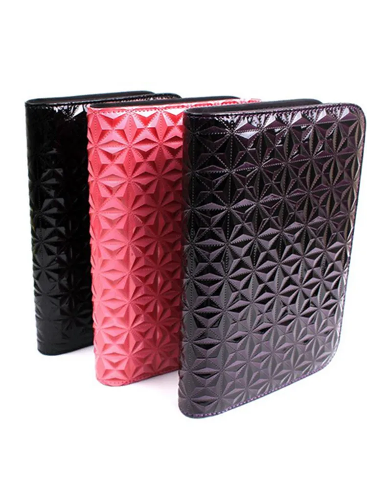 High Quality Empty PU Leather Black Pet Hairdressing Scissor Bag Diamond Pattern Zipper Pouch Bag Tool Professional 20#