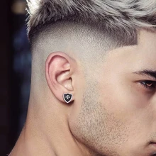 Серьги для мужчин крестоносцы Рыцари Тамплиер щит ST. Серьги-гвоздики из нержавеющей стали