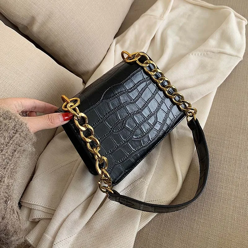 

Stone Pattern PU Leather Shoulder Messenger Bags for Women 2020 Chain Mini Fashion Travel Handbags and Purses Cross Body Bag
