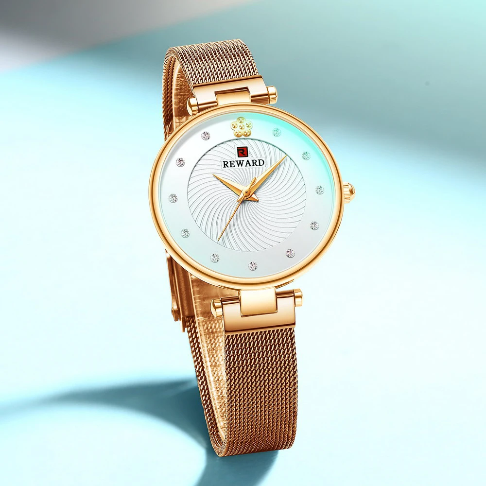 Роскошные ультра-тонкие женские часы с цветным стеклом, аналоговые кварцевые женские часы с синими сетками, повседневные водонепроницаемые наручные часы