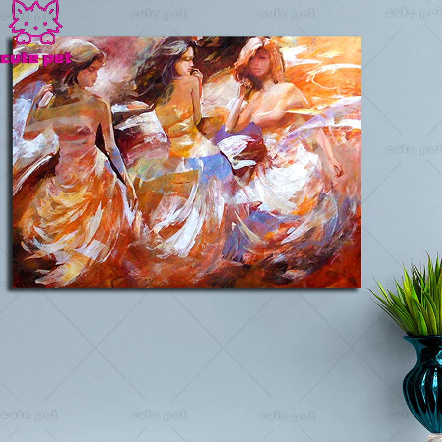 Dancing Sexy Girl 5d mosaic Diamond Painting sisters diamond Embroidery full square&ampround cross stitch home decor | Дом и сад
