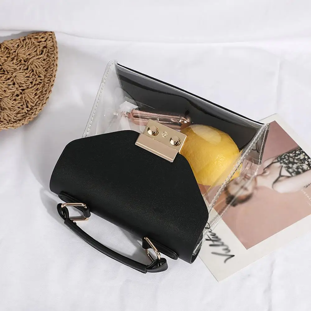Женские сумки модные прозрачные желейные через плечо Ретро сумка мессенджер с