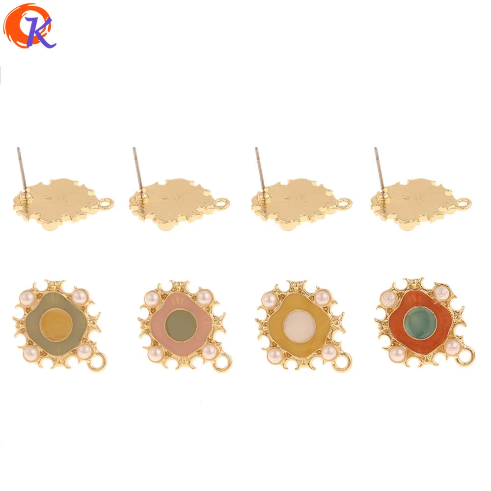 

Cordial Design 50Pcs 16*20MM Jewelry Accessories/Earring Stud/DIY Making/Imitation Pearl/Flower Shape/Hand Made/Earring Findings