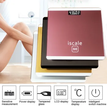 

Household Weighing Scale LED Digital Household weight scale health scale 26cm electronic scale with temperature measurement