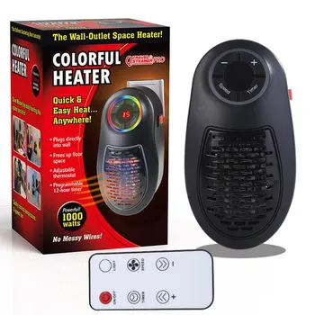 

7 Color LED Fast Heater Mini Fan Heater Desktop Household Wall Handy Heating Stove Radiator Warmer Machine for Winter EU 220V