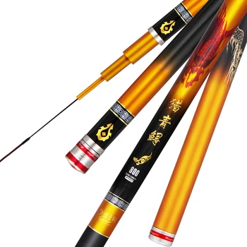 

High CarbonTaiwan Fishing Olta 12H Super Hard Hand Pole Vara De Pesca Black Pit 19 Tune Fishing Rod Sturgeon Fish Canne 3.6m-12m