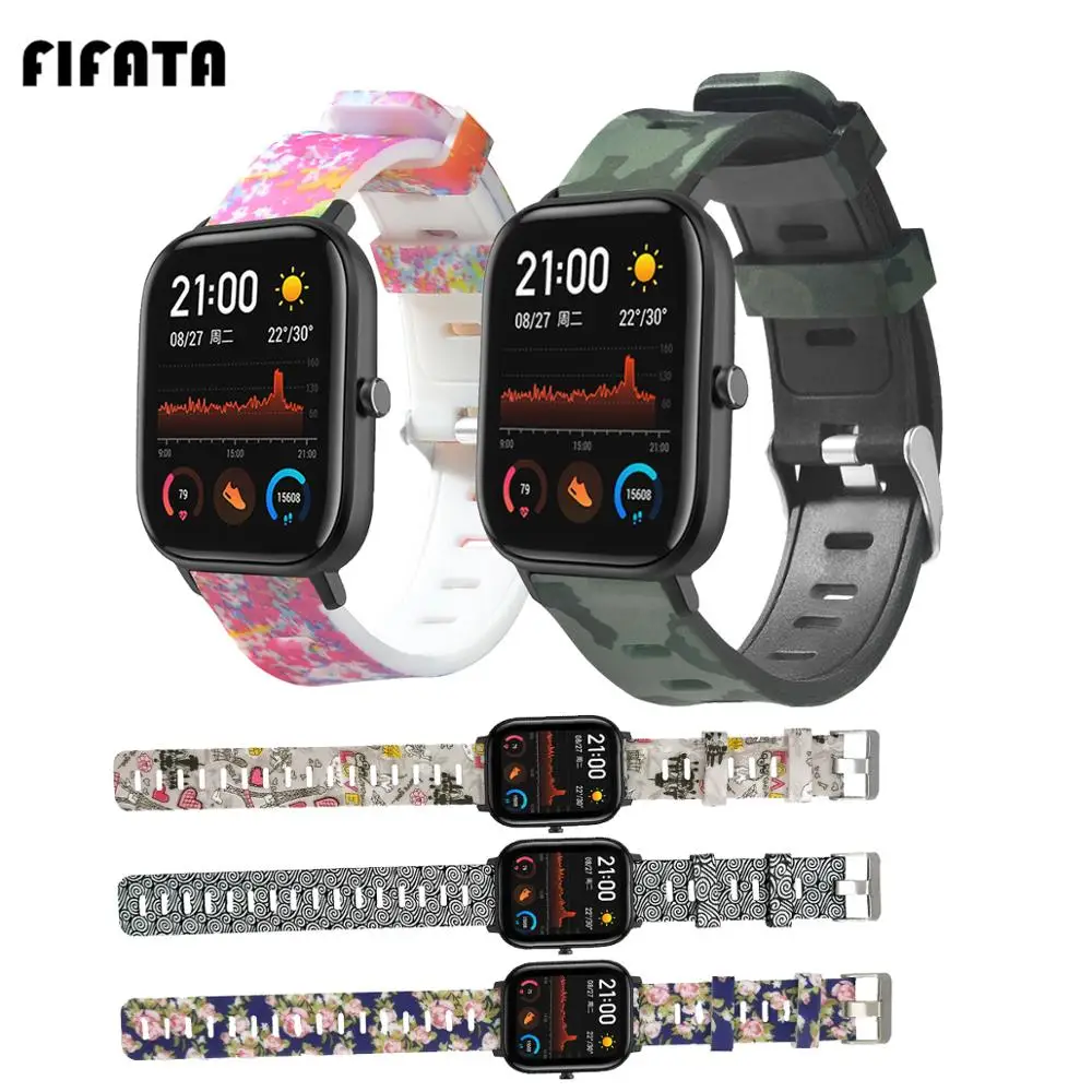 Силиконовый браслет FIFATA 20 мм для Xiaomi Amazfit GTS ремешок GTR 42 мм/Amazfit Bip умный Браслет