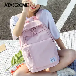 ATAMZOME Модный женский рюкзак водонепроницаемый холст походный рюкзак, Женский портфели для подростков девушка сумка на плечо рюкзак 2019