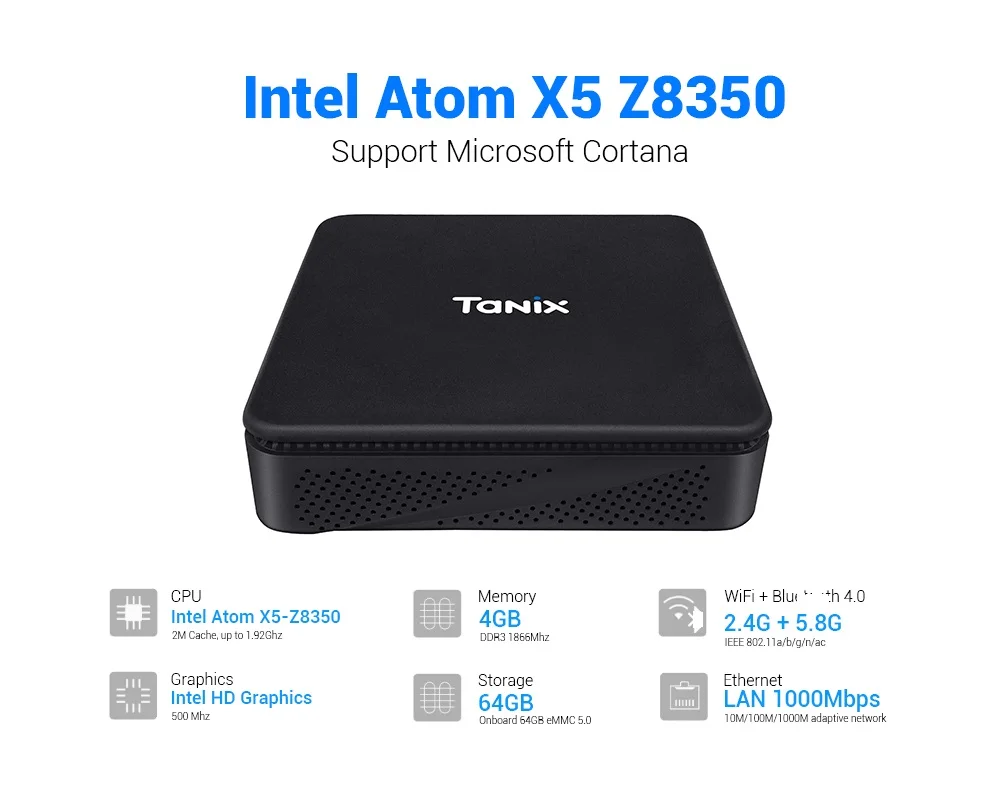 20 шт./лот процессор Smart-Tv-Box Мини ПК Intel TX85 Atom X5 Windows-10 Wifi 4 Гб 3D Z8350 4K