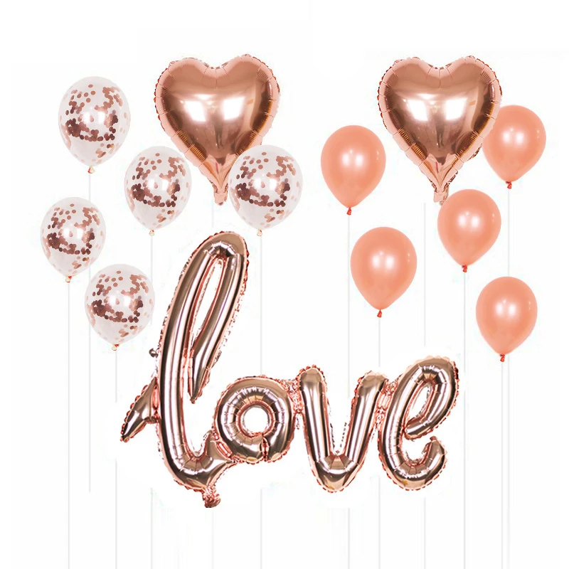 

Wedding balloon LOVE balloon rose gold sequined balloon decoration set wedding venue layout balloon set wholesale