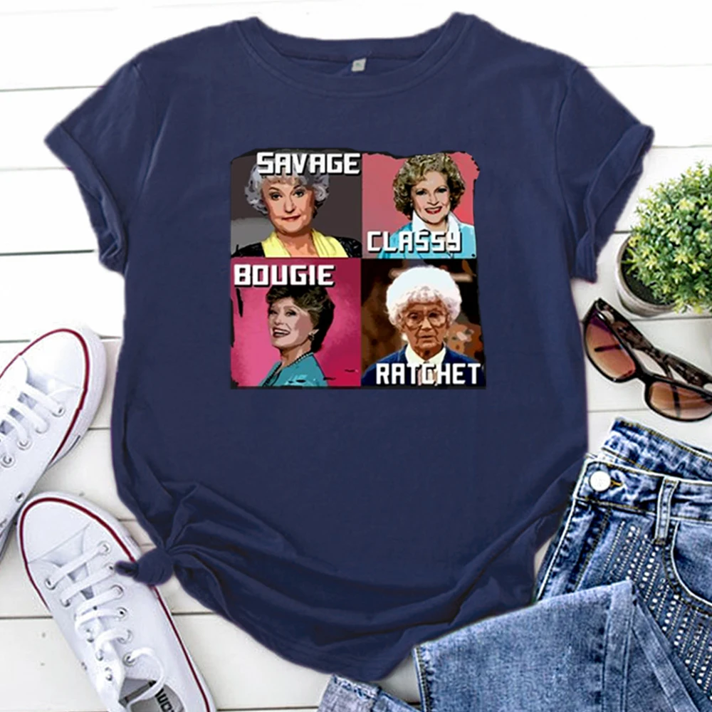 Tshirt Cartoon Funny Savage Printing Women T Shirts Fashion Gothic T-Shirts For Women'S Casual Vintage Short Sleeve Clothing