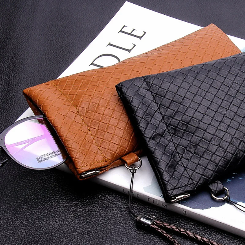 

2019 High Quality Fashion Brand Black Soft Eyeglasses Light PU Sunglasses Pouch Soft Eyeglasses Bag Glasses Case Leather