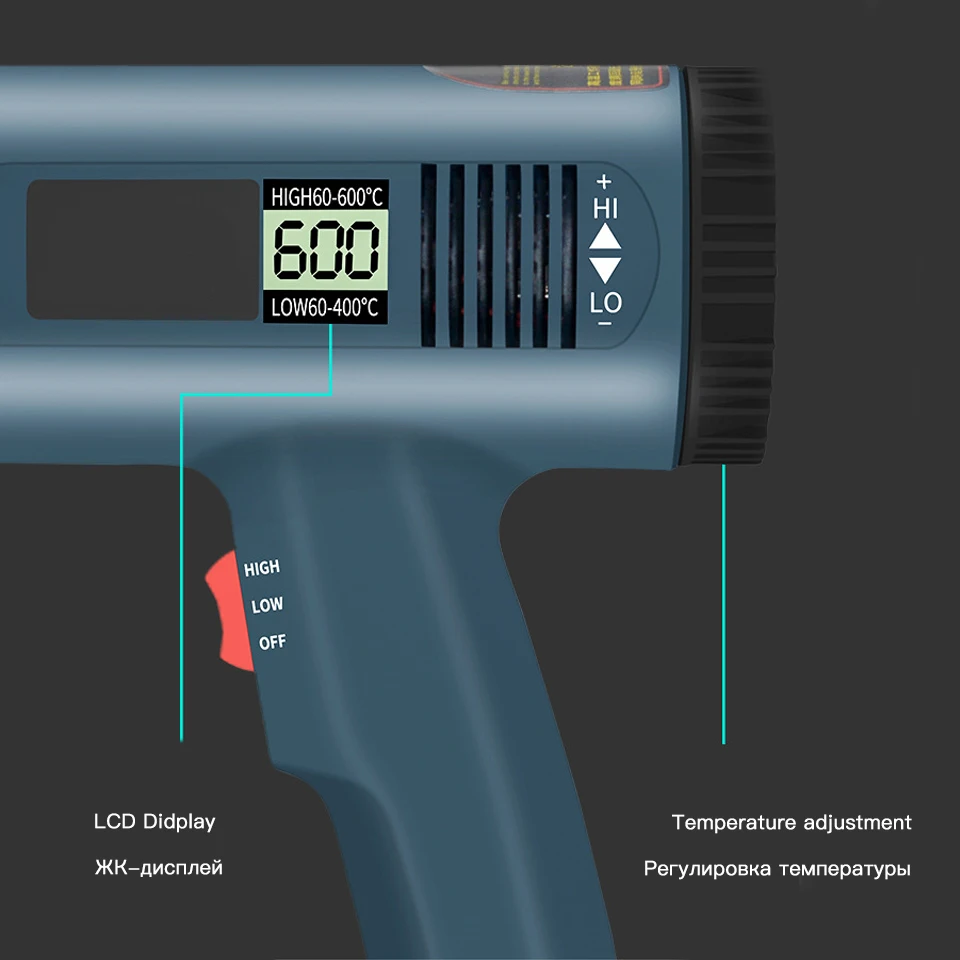 2000W Heat Gun LCD 220V Hot Air Soldering Station Hot Air Blower Heat Gun Plastic Welding Tools Pistola De Aire Caliente