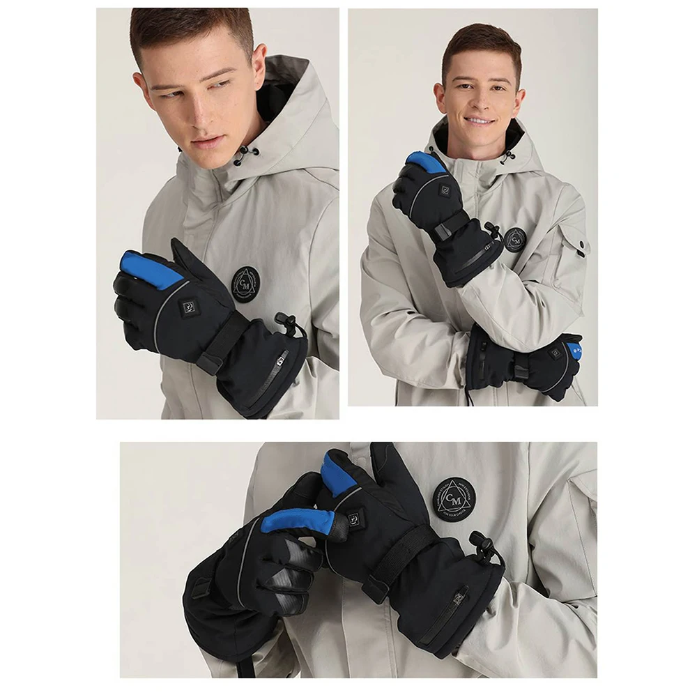 Термостат зимние теплые уличные перчатки с электрическим подогревом теплые перчатки с контролем температуры для катания на лыжах и велосипеде