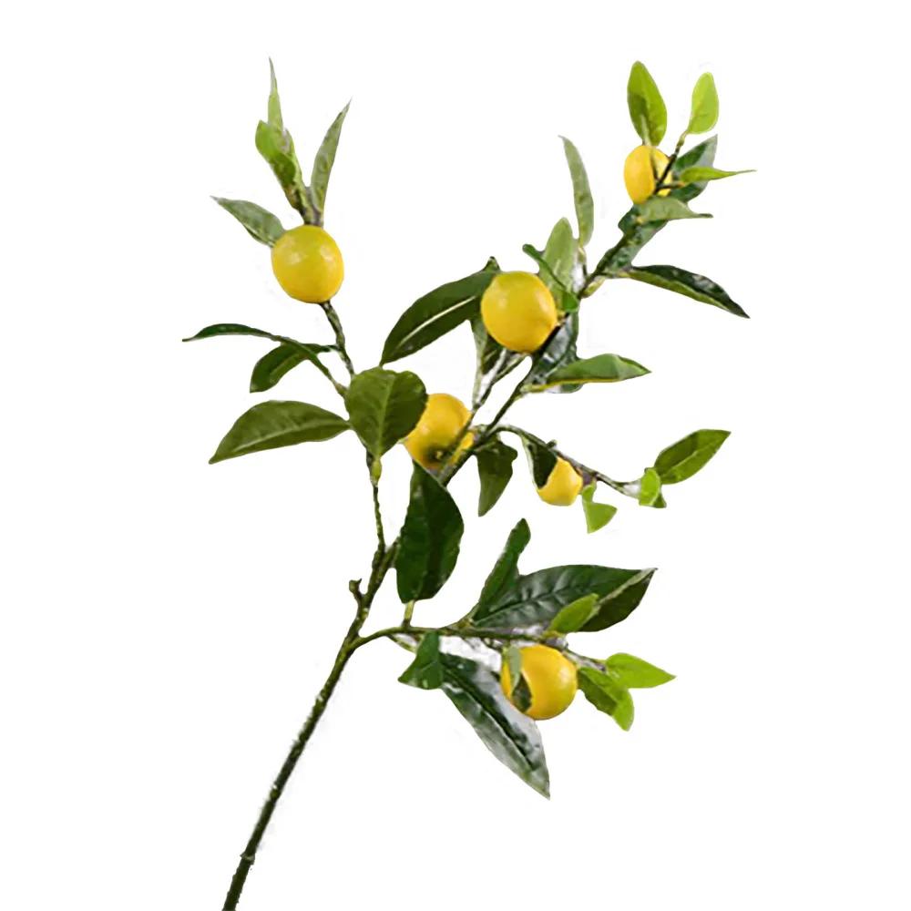 

Imitation Plants Lemon Branch Decor Artificial Wedding Party Home Simulation LemonTree For Flower Arrangement Yellow Berries