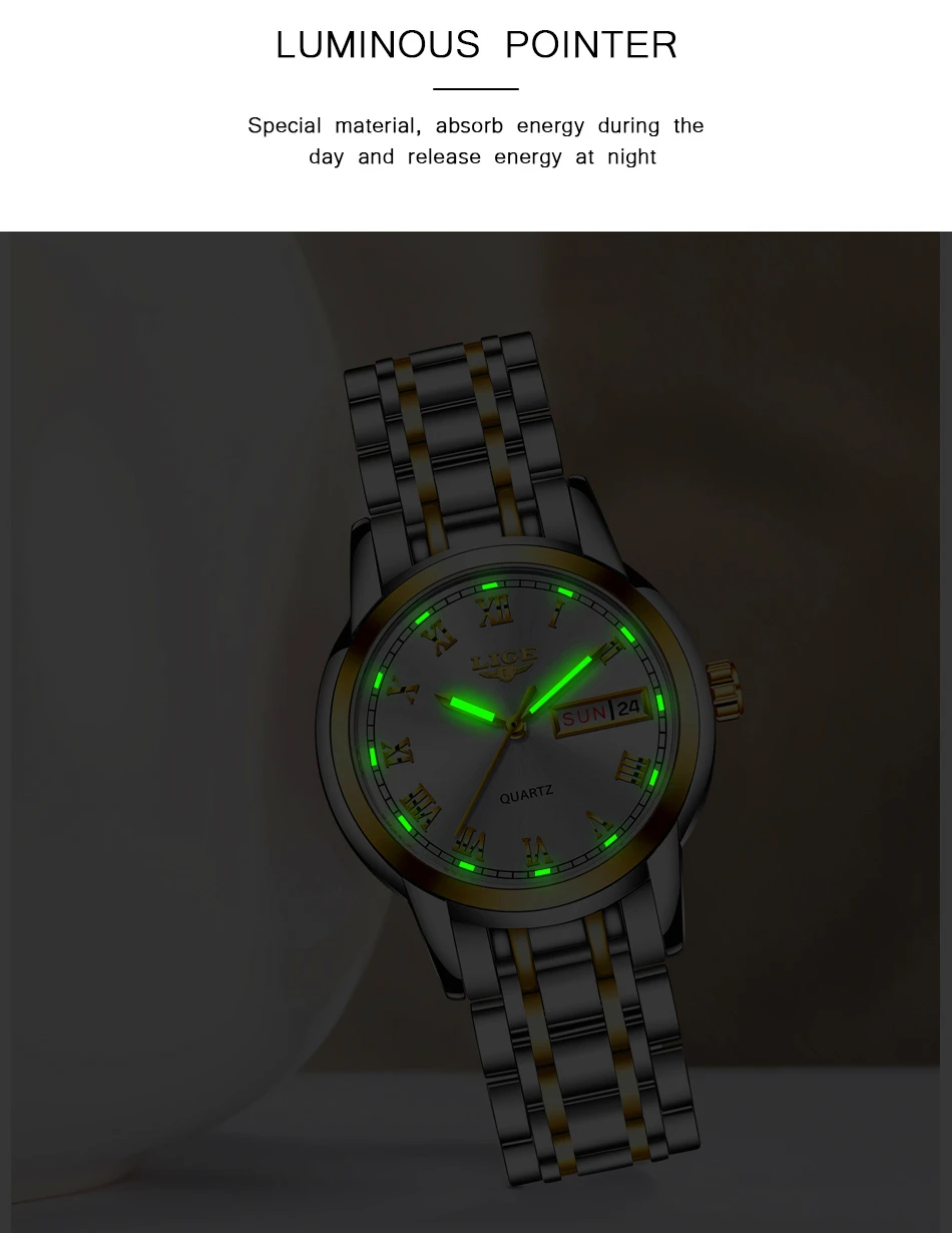 LIGE Fashion Women Watches Gold Blue Ladies Bracelet Watches Reloj Mujer 2020 New Creative Waterproof Quartz Watch For Women+Box