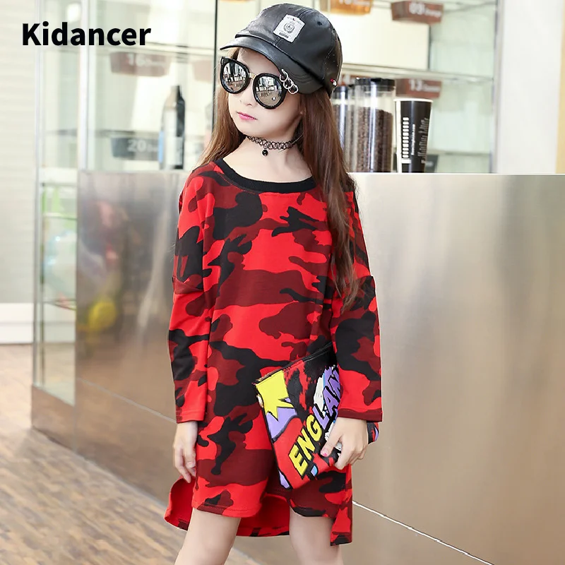 Autumn Clothes For Big Girls T-Shirt Cotton Tops Kids Long Tees Casual Dress Pattern Fashion Sleeve Clothing | Детская одежда и