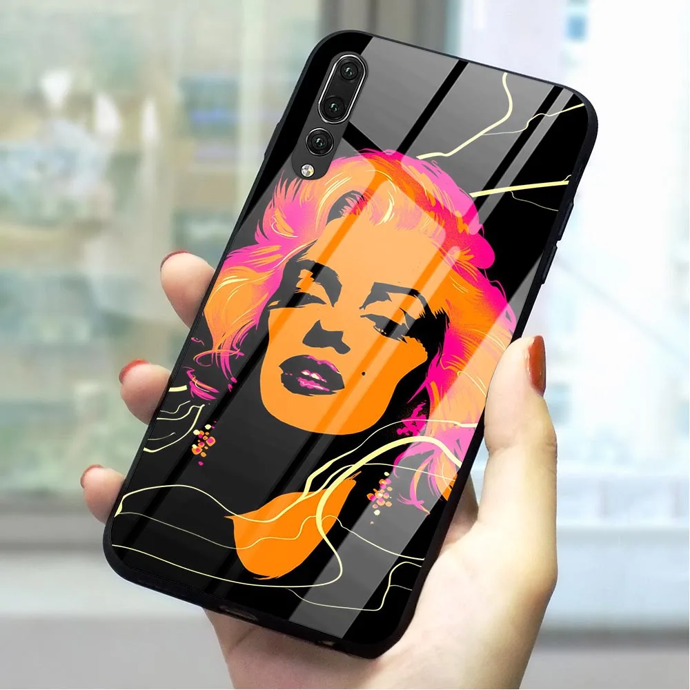 Сексуальная Богиня Мэрилин Монро стекло телефон чехол для Huawei P10 чехол Honor 9 10 Lite 7A P10 P20 P30 PRO P Smart mate 20 Lite - Цвет: K1034905