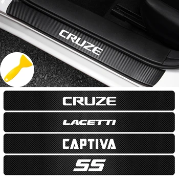 

4PCS Waterproof Carbon Fiber Sticker Protective For Chevrolets cruze captiva lacetti aveo niva trax onix Car styling Accessorie