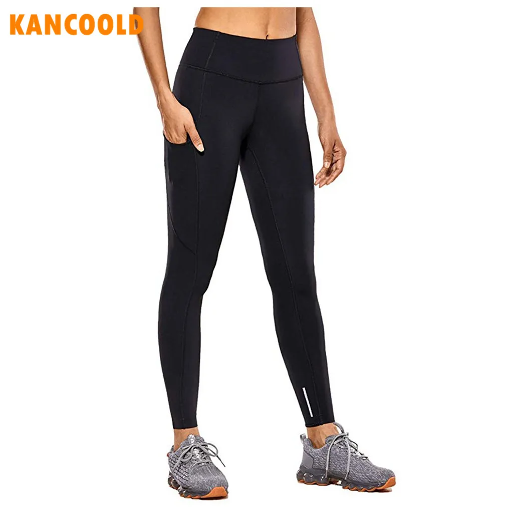 KANCOOLD Yoga Pants sweatpants for Women High Waist Stretch Skinny Slim Sport leggings for fitness Black mallas deporte mujer A2