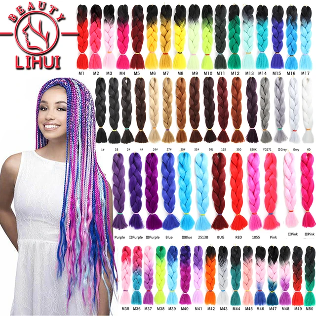 Braid Hair Blonde Pink Purple  Ombre Purple Jumbo Braid Hair -  24”synthetic Braiding - Aliexpress