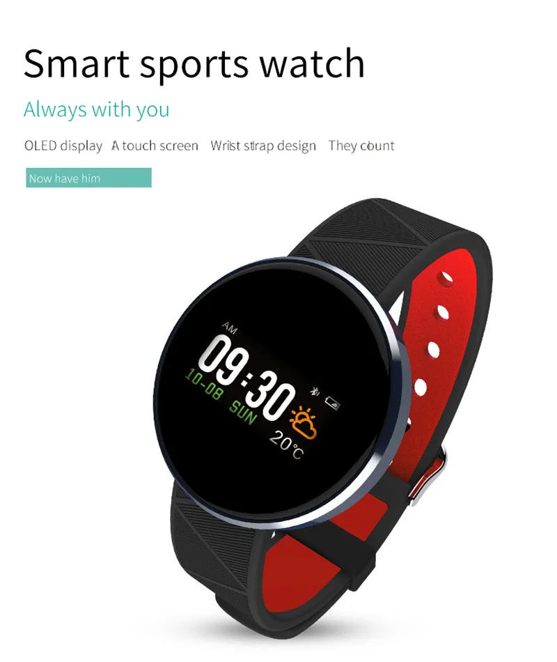 S12 Heart Rate Blood Pressure Test Multi-functional Exercise Smart Band Anti-lost Bracelet D5