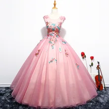 Бальные платья Элегантное бальное платье для женщин Vestidos De 15 Anos без рукавов для танцев принцесса аппликация платья Vestido Quinceanera