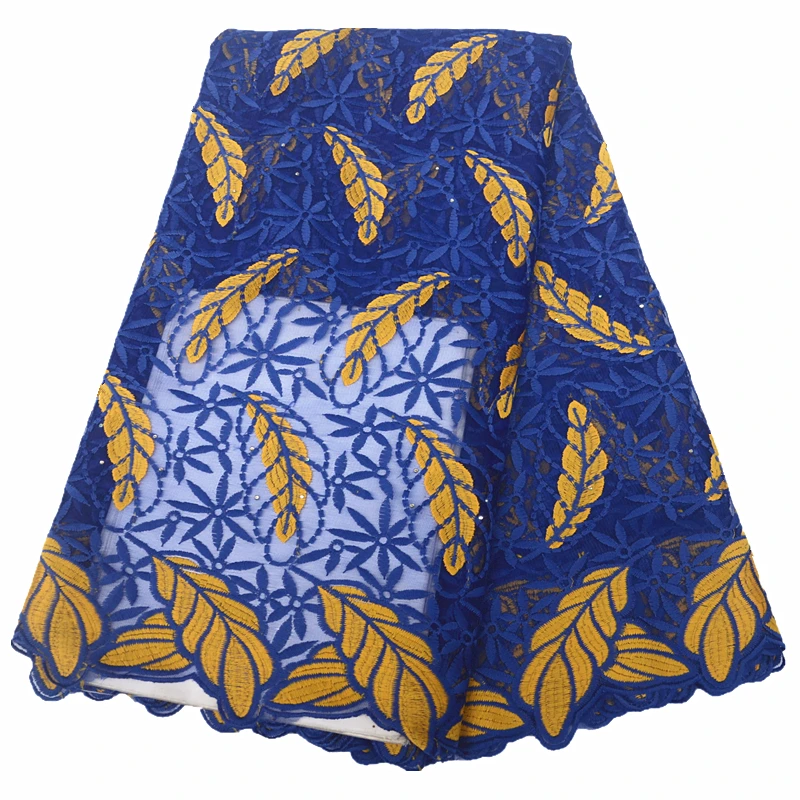 Новейшая синяя французская кружевная ткань с камнями 5 ярдов за штуку африканская кружевная ткань африканская ткань нигерийская кружевная ткань