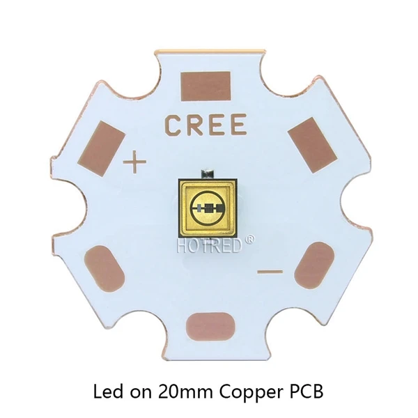 5 шт. UVC светодиодный лазерный диод 3535 275nm лампа SMD beads для уфл дезинфицирование оборудование 265nm 285nm 310nm насыщенного фиолетового ультрафиолетовый светильник 6V - Испускаемый цвет: On 20mm Copper PCB