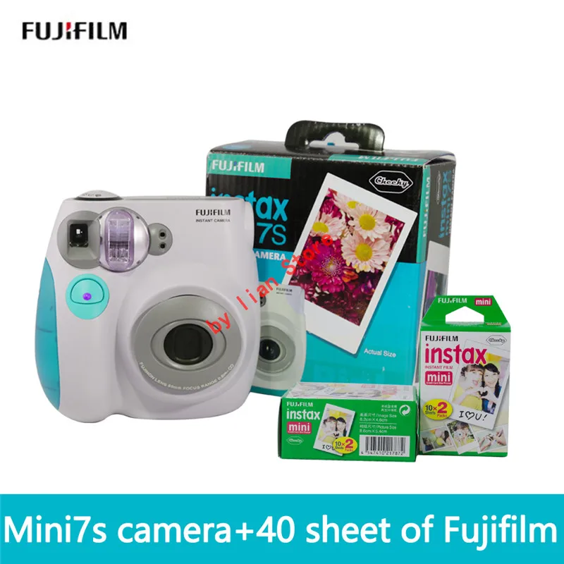 fuji пленка Instax Mini 7S+ film40 комплект fuji камера автоматический таймер lomo пленка изображения - Цвет: blue