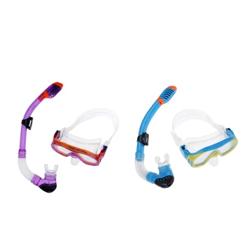

Diving Snorkel Tempered Glass Goggles Glasses Mask with Breathing Tube Scuba Set