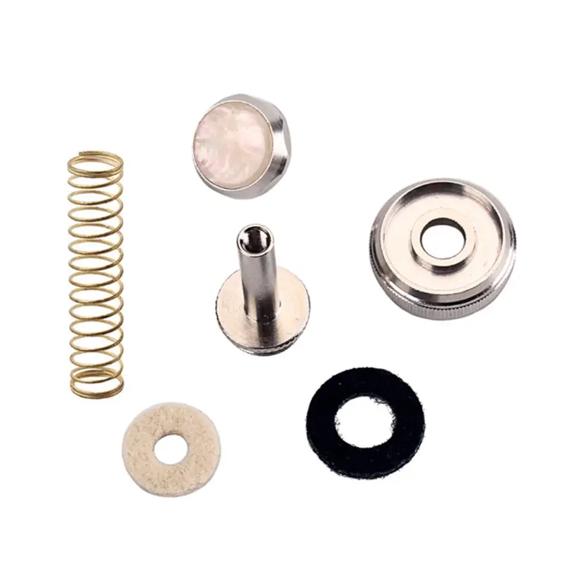 

6pcs Trumpet Repairing Parts Top Screw Cap Metal Prime Finger Button with Spring
