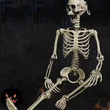 90 см Хэллоуин реквизит человеческий скелет полный размер череп рука жизни тело анатомическая модель Декор реквизит для дома с привидениями кости головы украшения