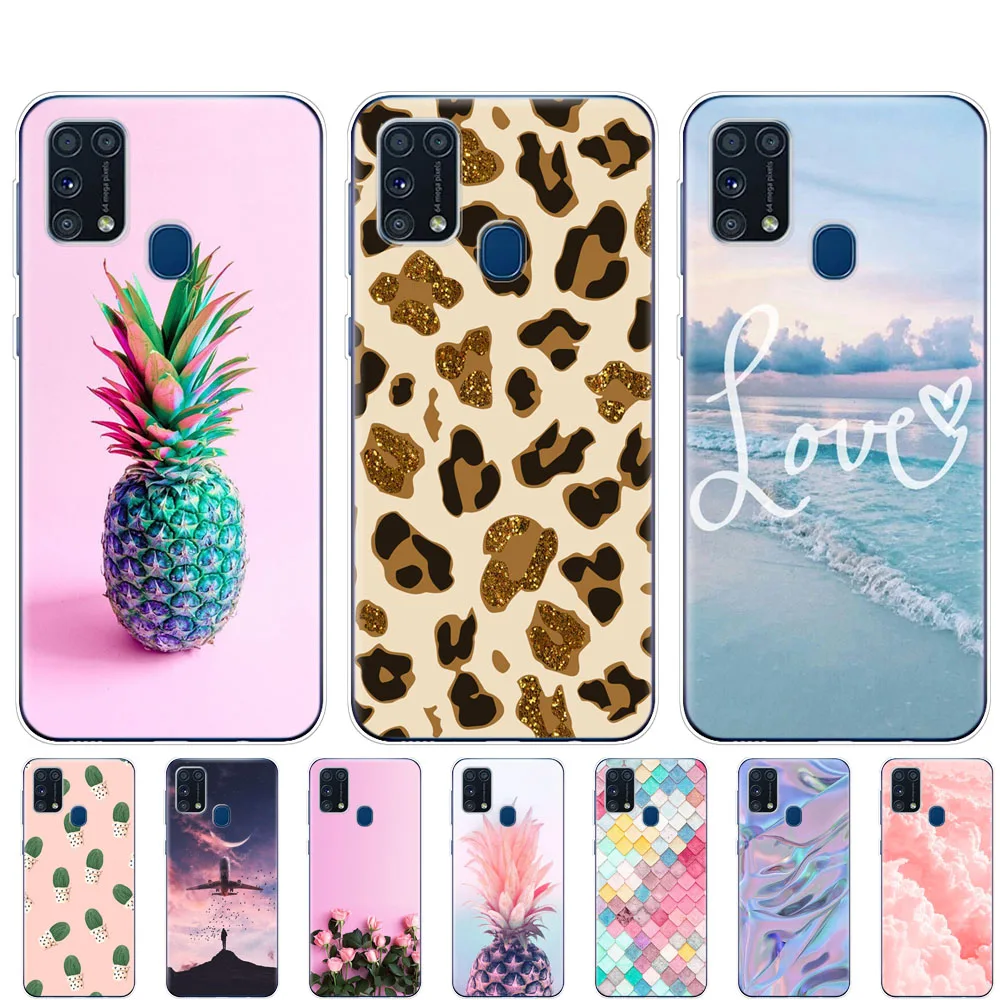 Per Samsung M31 Caso 6.4 "Molle Del Silicone Della Copertura Di Tpu Per Samsung Galaxy M31 Sm-M315Fzbvser M315 Guaina Del Paraurti Funda Pelle Antiurt