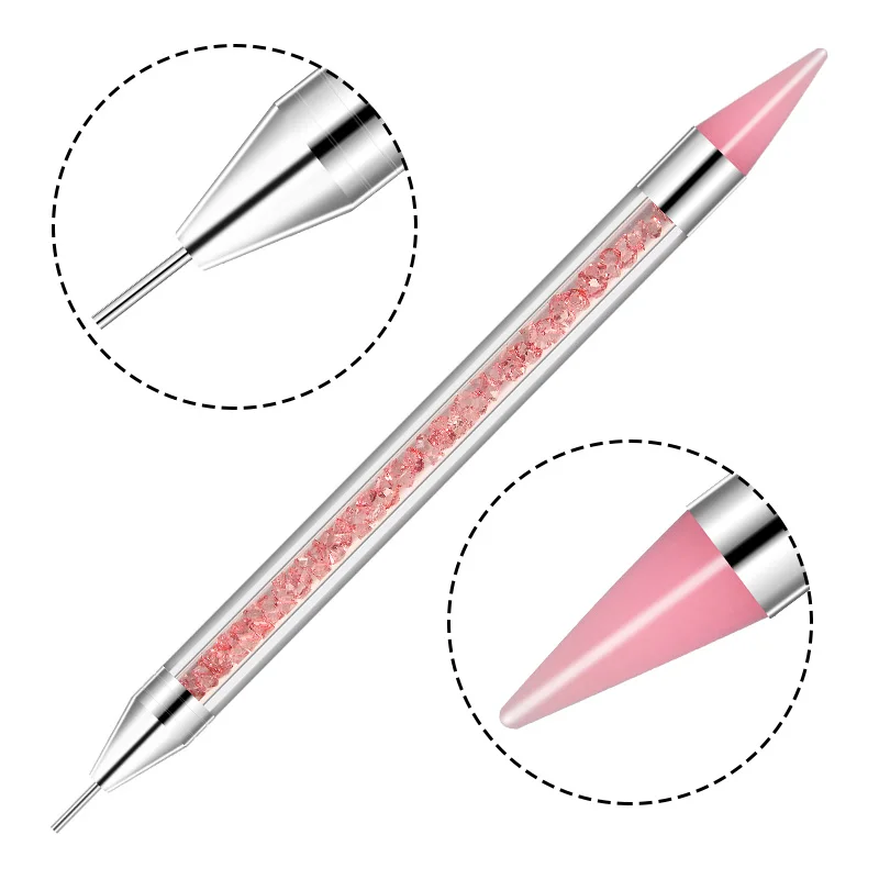 CYSHMILY, 5 цветов, двухконцевая силиконовая насадка для нейл-арта, точечная ручка, хрустальные стразы, инструменты, восковые карандаши, кисточка для ногтей, маникюра - Цвет: Dotting Pen 5