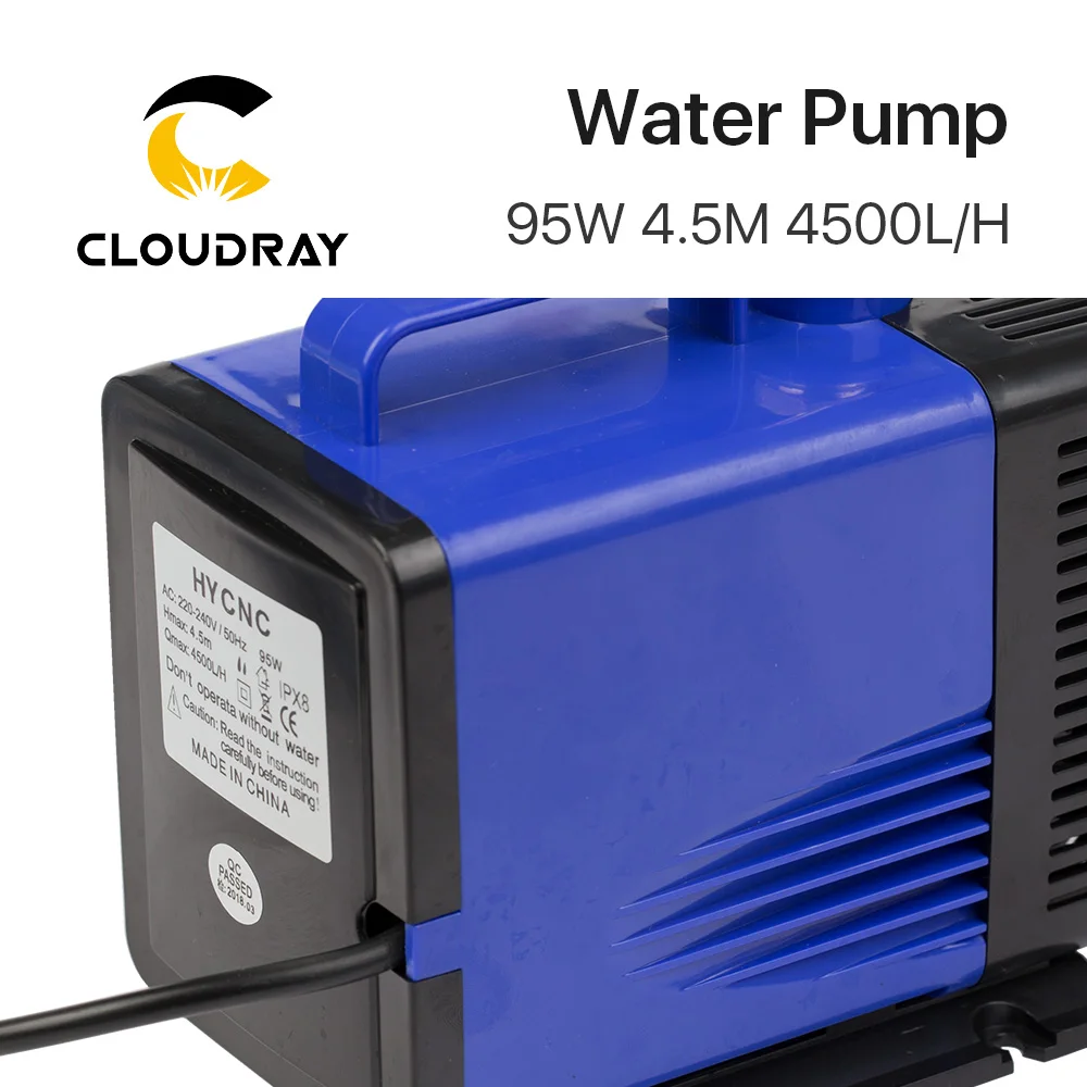 Submersible Water Pump 95W 4.5M 4500L/H IPX8 220V for CO2 Laser Engraving  Cutting Machine