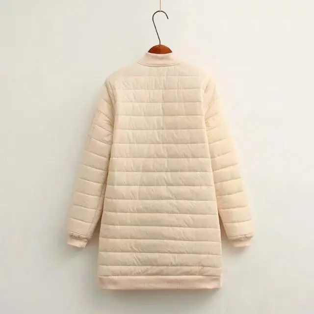 

D117-xz2987 Korean-style Large Size Mid-length Solid Color Cotton Coat WOMEN'S Coat AliExpress