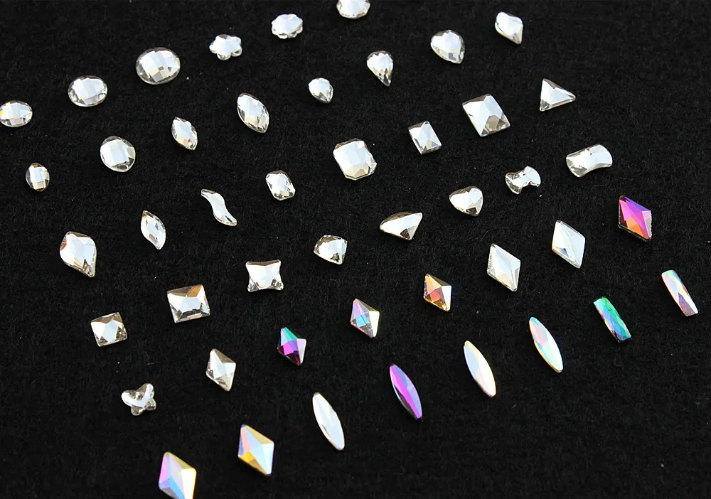 100 ногтей орнамент С кристалалми и стразами Сваровски балетки со стразами в форме ромба искусственным бриллиантом для ногтей с украшением в виде кристаллов AB симфония Tiantang свет