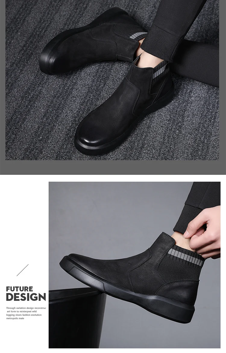 OSCO/мужские ботинки из натуральной кожи; сезон осень-зима; модная обувь; мужская деловая повседневная мужская обувь с высоким берцем