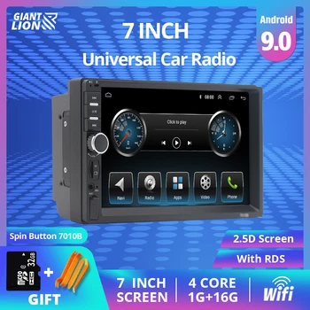 

Car Radio 2 Din Android 9.0 HD 7" Touch Screen Stereo Bluetooth FM ISO Power Aux Input MP5 Player SD USB With RDS 12V