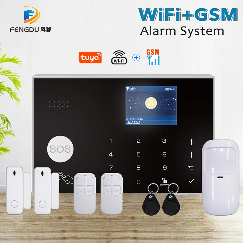 

WI-FI GSM сигнализации дома Системы Смарт домашняя система охранной сигнализации Системы Беспроводной Tuya Smart приложение охранная совместимый с Alexa