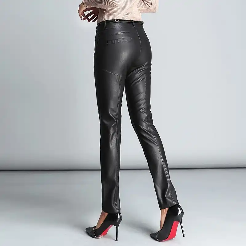 womens skinny leather trousers