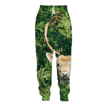 

Fitness 3D Printed Animal Patterned Loose Trousers Full Length Drawstring Cool Animals Sweatpants Casual Couple Long Pants S-5XL