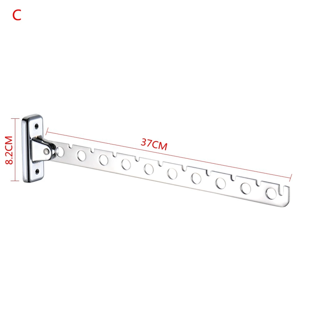 Folding Stainless Steel Wall Mounted Hanger Hook Wardrobe Cloakroom Fold Hanger 4