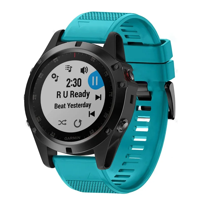 26 мм 22 мм Смарт-часы ремешок для Garmin Fenix 5X5 Plus 3 3HR D2 S60 gps часы Quick Release силиконовый Easyfit браслет - Цвет: Cyan