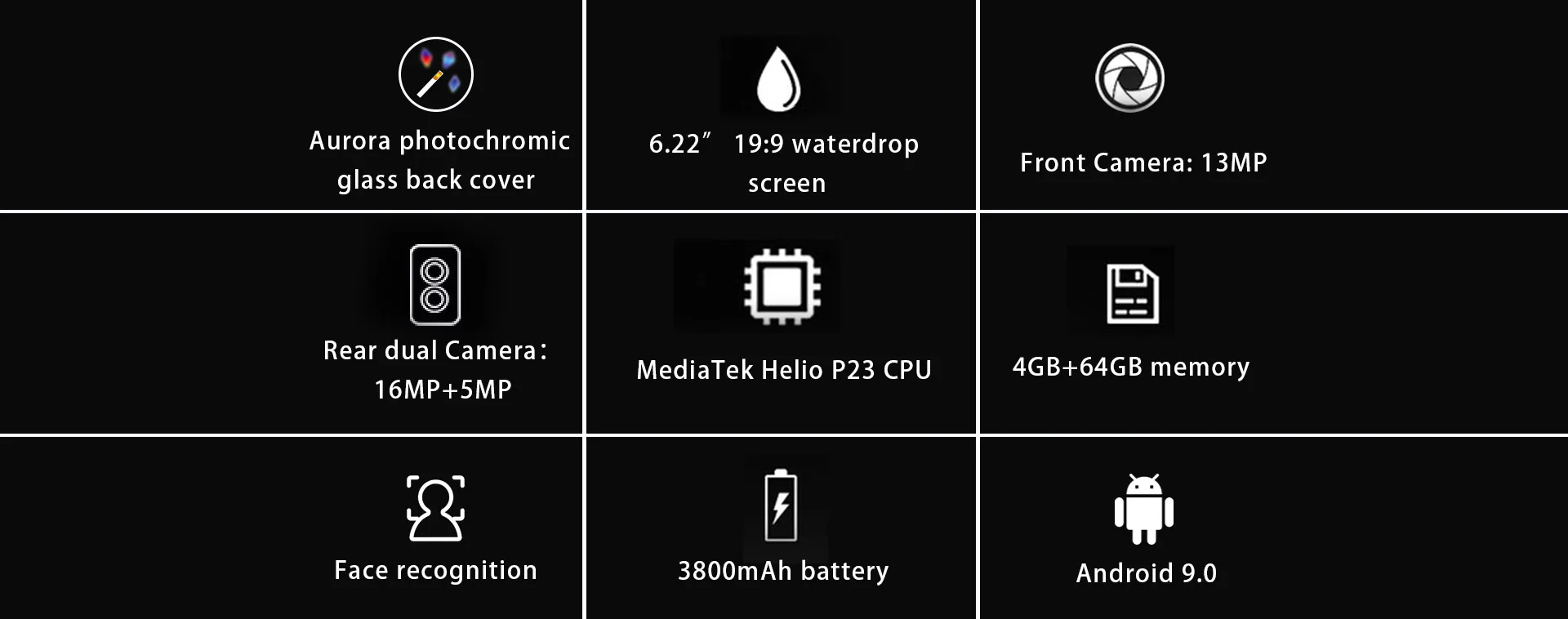 Original New Allcall S10 Mobile Phone 6.22" Waterdrop Screen 4GB+64GB Octa core Helio P23 16MP Dual-camera 4G LTE Smartphone