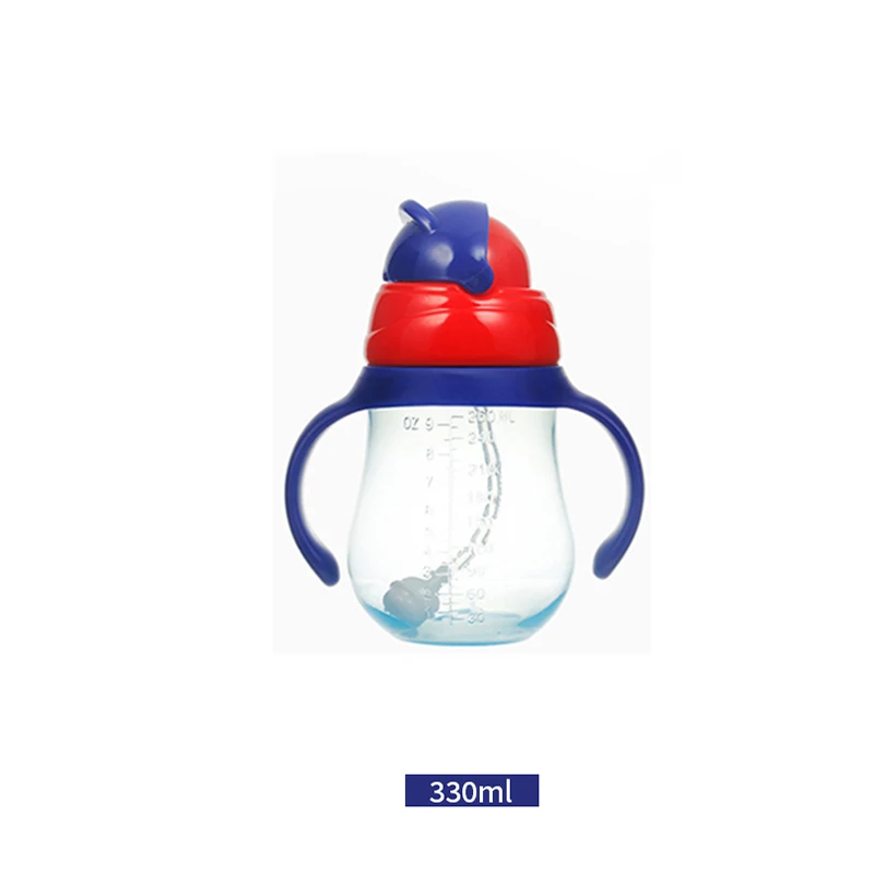 AAG 260 мл 330 мл детская чашка для кормления с соломинкой, детская бутылка для воды, кружка, герметичная детская поилка, Детская обучающая бутылка для питья - Цвет: MAAG560-Sblue