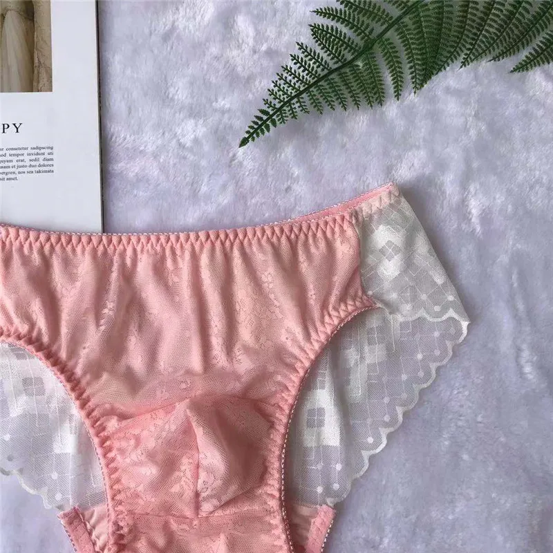 Men Briefs Lace Gay Underwear Briefs Lace Sexy Men Lingerie Men Comfortable Floral Print Underpants Hombre Briefs 3