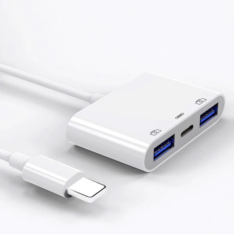 Адаптер UTHAI для iPhone iPad двойной USB 3 0 разветвитель поддержка IOS13 молния быстрая