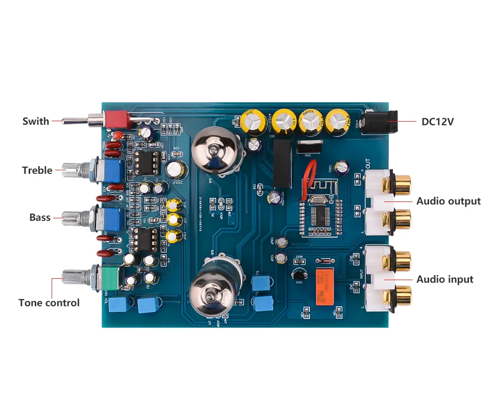 AIYIMA Bluetooth 6J5 ламповый преусилитель тон плата NE5532 усилитель тон доска с низкие/высокие частоты Регулировка громкости